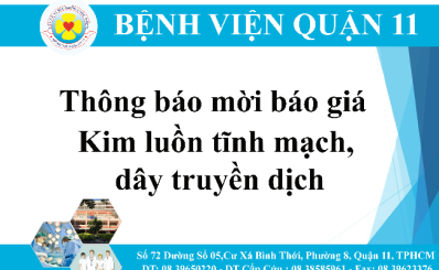 Thông báo mời báo giá kim luồn tĩnh mạch, dây truyền dịch